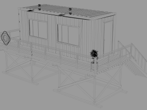 container beach lifeguard stand 3D 모델