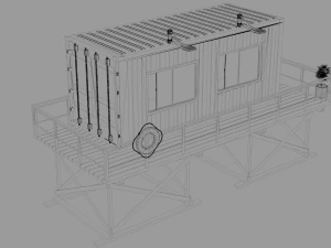 container beach lifeguard stand 3D Model