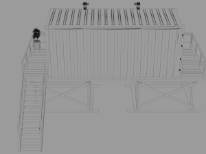 container beach lifeguard stand 3D 모델