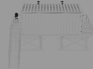 container beach lifeguard stand 3D Model