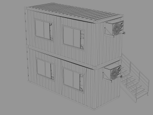 container construction site cabin 3D मॉडल