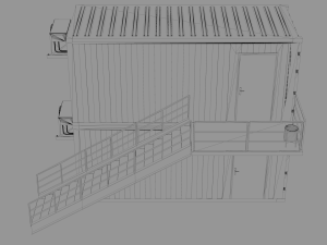 container construction site cabin 3D मॉडल