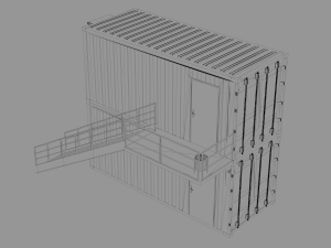 container construction site cabin 3D मॉडल