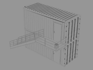 container construction site cabin 3D Model