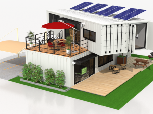x4 40ft container 2 houses Modelo 3D