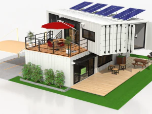 x4 40ft container 2 houses 3D Model