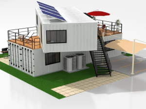 x4 40ft container 2 houses 3D Model