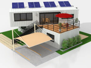 x4 40ft container 2 houses 3D Model