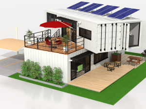 x4 40ft container 2 houses Modelo 3D