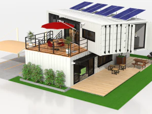 x4 40ft container 2 houses 3D Model