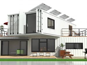 x4 40ft container 2 houses 3D Model