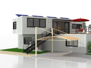 x4 40ft container 2 houses 3D Model