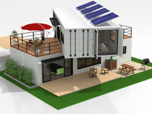 x4 40ft container 2 houses 3D Model