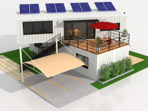 x4 40ft container 2 houses Modelo 3D