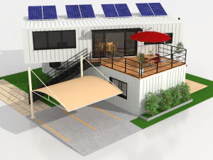 x4 40ft container 2 houses 3D Model