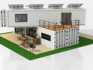 x4 40ft container 2 houses 3D Model