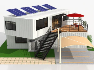 x4 40ft container 2 houses 3D Model