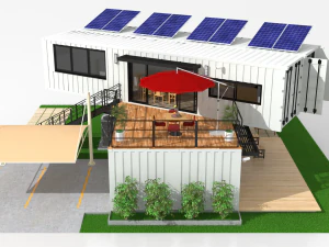 x4 40ft container 2 houses 3D Model