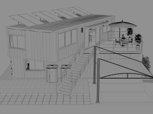 x4 40ft container 2 houses Modelo 3D