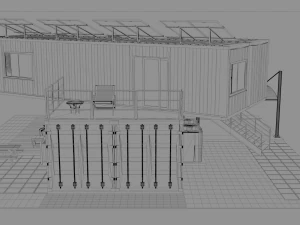 x4 40ft container 2 houses 3D Model