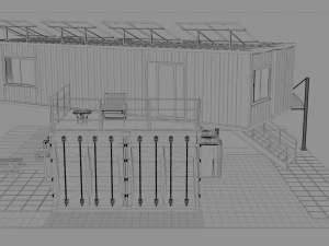 x4 40ft container 2 houses 3D Model