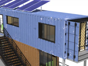 3 shipping container houses 3D Model