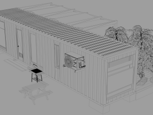 container chalet 3D मॉडल