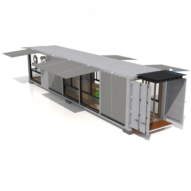 container glass house 3D मॉडल .c4d .max .obj .3ds .fbx .stl .blend 