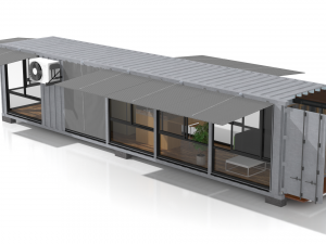 container glass house 3D मॉडल
