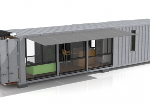 container glass house 3D मॉडल