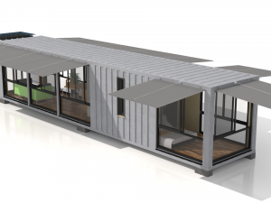 container glass house 3D मॉडल