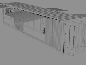 container glass house 3D मॉडल