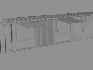container glass house 3D मॉडल