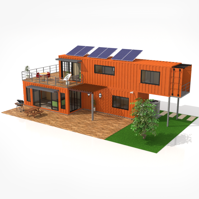 container villa Model 3D .c4d .max .obj .3ds .fbx .stl .blend 