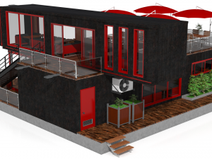 container restaurant Model 3D