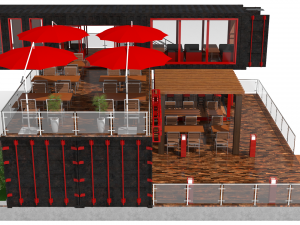 container restaurant Model 3D
