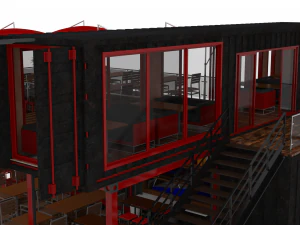 restauracja kontenerowa Model 3D
