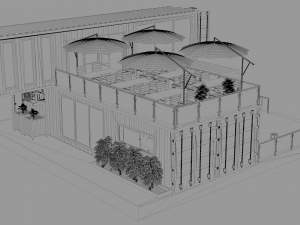 container restaurant Model 3D