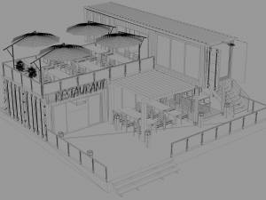 container restaurant Model 3D