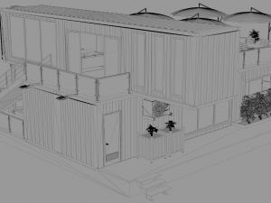 container restaurant Model 3D