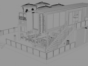 container restaurant Model 3D