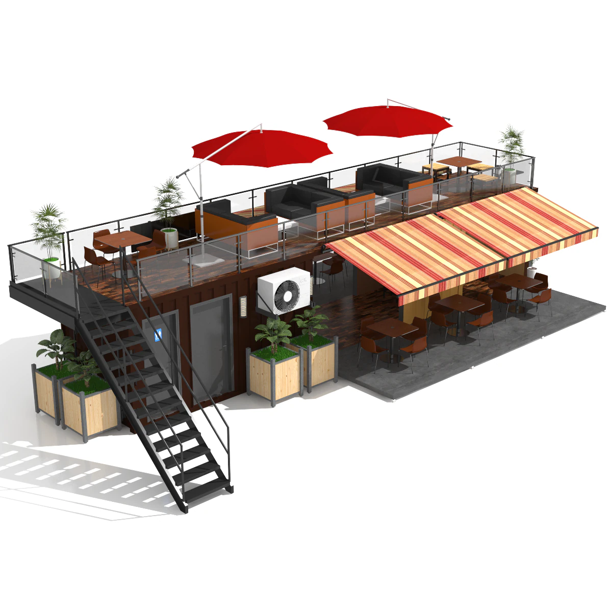 container coffee shop 3D Model .c4d .max .obj .3ds .fbx .stl .blend 