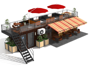 container coffee shop 3D Model