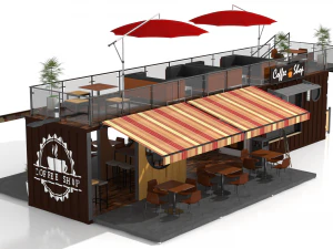 container coffee shop 3D Model