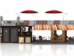 container coffee shop 3D Model