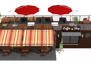 container coffee shop 3D Модель