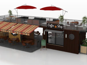 container coffee shop 3D Model