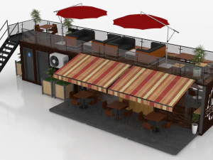 container coffee shop 3D Model