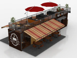 container coffee shop 3D Model