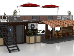 container coffee shop 3D Model